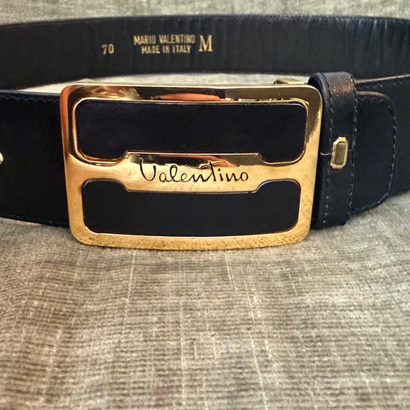 Valentino Accessories - Valentino Leather Belt with Gold Buckle